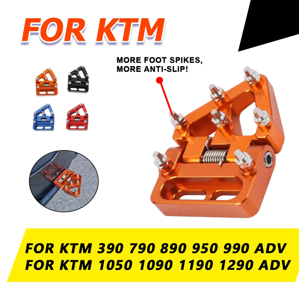 KTM 390 Adventure, 790 Adventure, 890 Adventure, 950, 990, 1050, 1090, 1190, 1290 Foldable Rear Brake Pedal Tip Plate