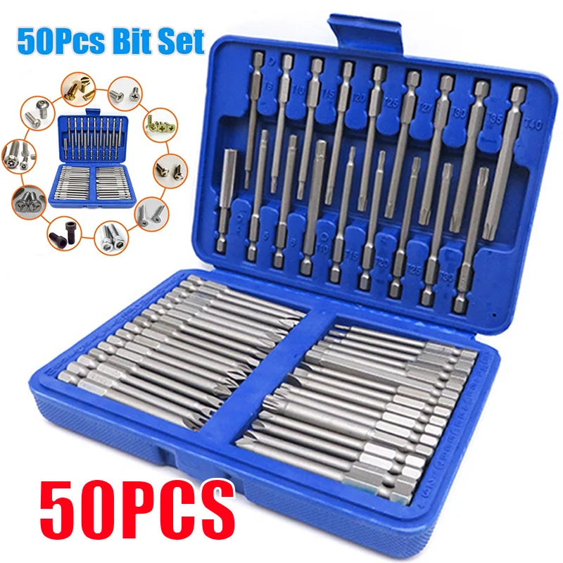 XMSJ 50pcs 75mm Extra Long Reach Bit Set &ndash; Ideal for Hard to Reach Areas