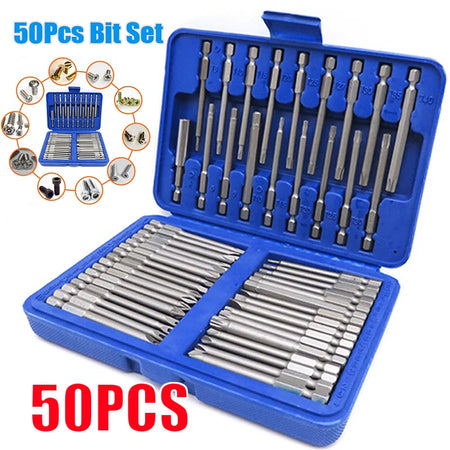 XMSJ 50pcs 75mm Extra Long Reach Bit Set &ndash; Ideal for Hard to Reach Areas