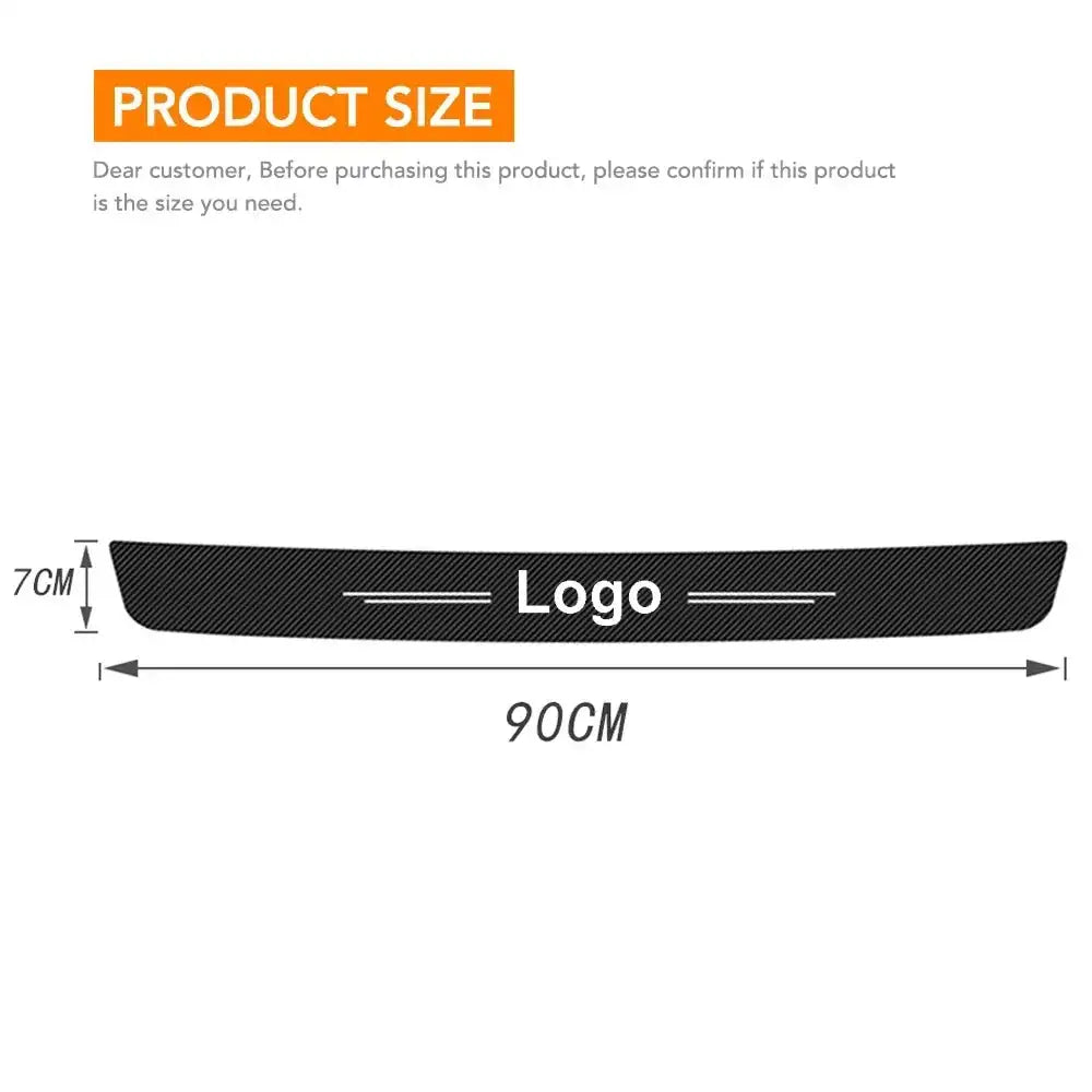 Dacia Trunk Sill Bumper 3D Carbon Fiber Vinyl Sticker 90 Cm Black White / Trunk 1PC / new Dacia
