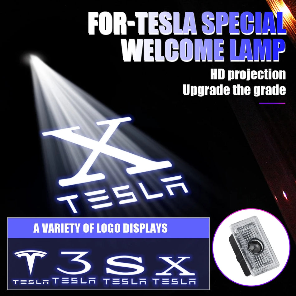 LED Deurprojector Lamp HD Draadloos voor Tesla Model 3, S 2015-2016, X 2016