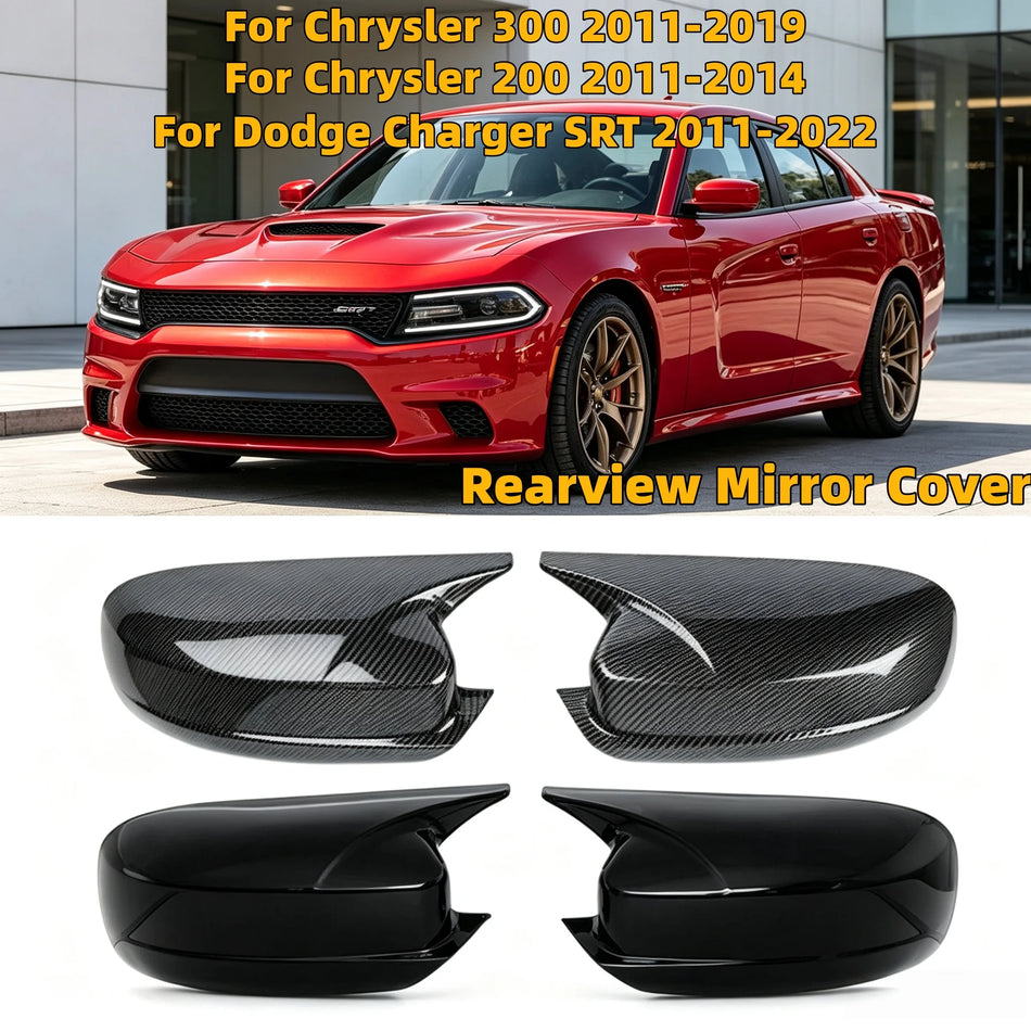 ABS Mirror Wing Caps 2PCS For Dodge Charger SRT Chrysler 300 300C