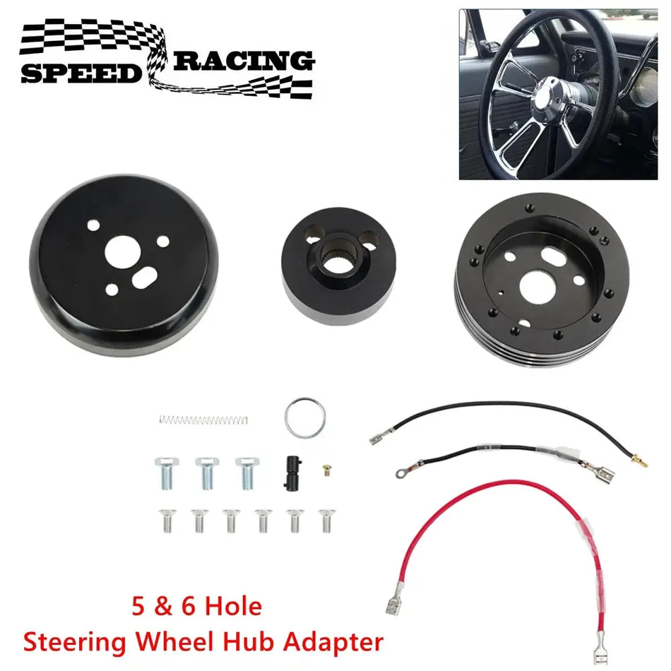 5 & 6 Hole Billet Steering Wheel Hub Adapter for Chevrolet Chevy GM Flaming River Ididit Buick Jeep Cadillac Oldsmobile by InterCyprus Trading Ltd