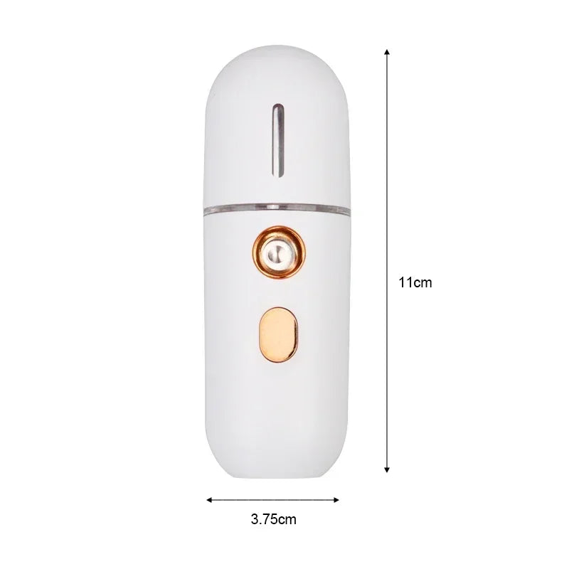 Mini Portable Humidifier Nano Mister - Rechargeable Facial Steamer