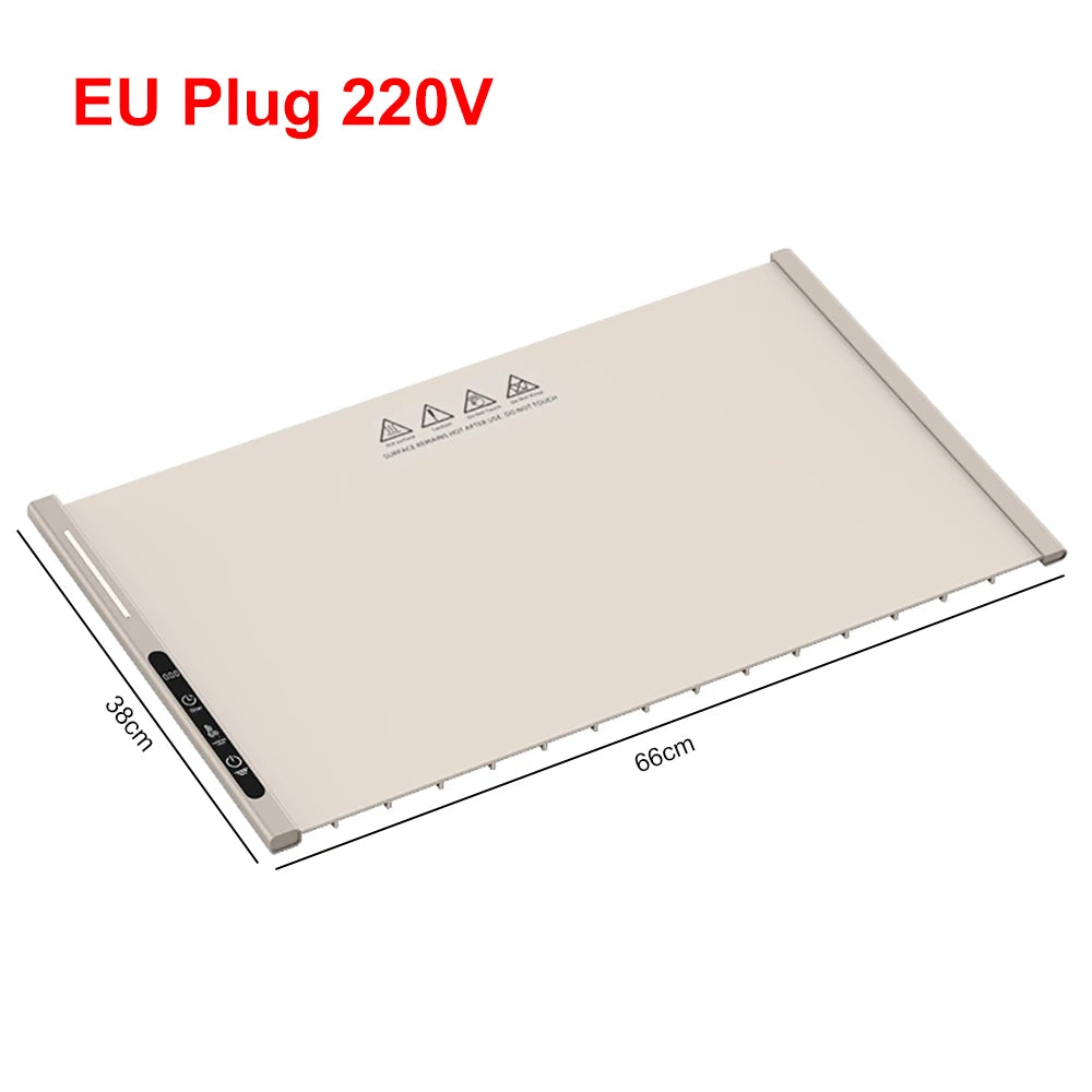 Electric Warming Tray Food Warmer Mat - Fast Heating White EU Plug 220V