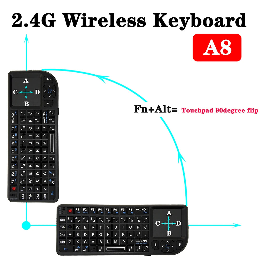 2.4G Wireless Keyboard With Touchpad &ndash; RGB Backlit Keyboard