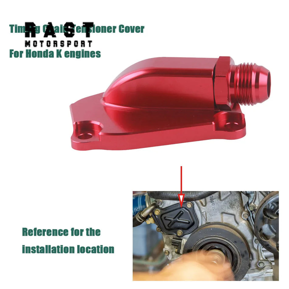 Oil Return Chain Tensioner Cover Plate for Honda K20 K24 Turbo Drain Sidewinder