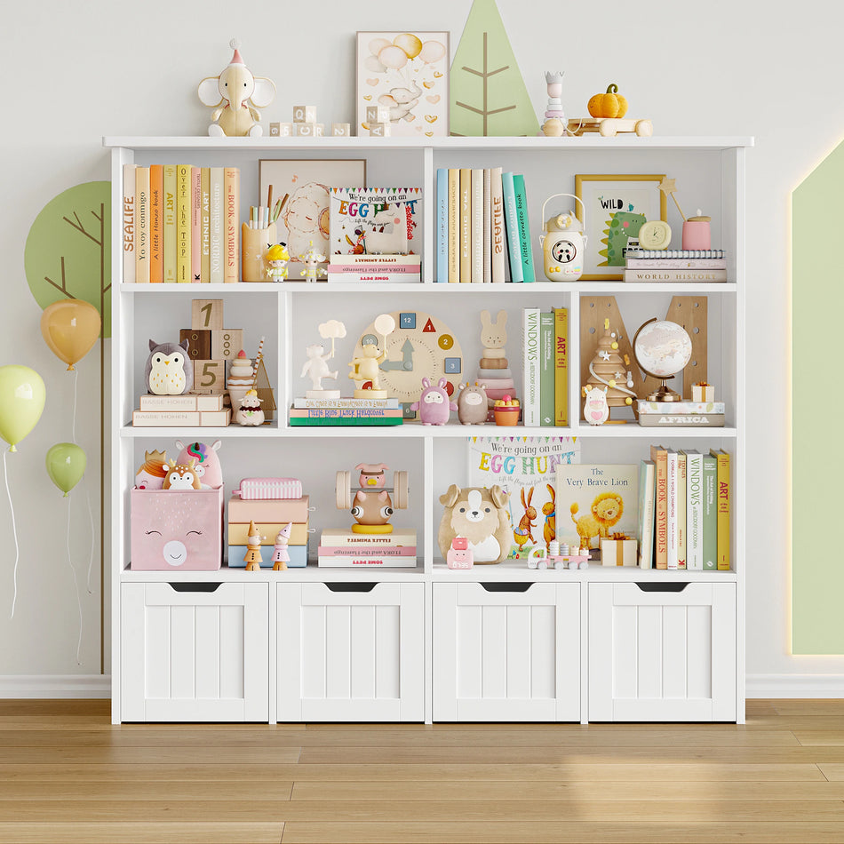 Getone Kinder Speelgoedopslag Boekenkast Met 4 Lades 8 Planken