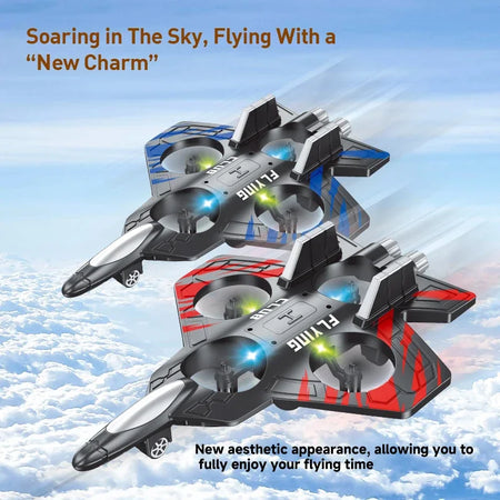 2.4G RC EPP Foam Fighter Plane with Stunt Features and LED Lights