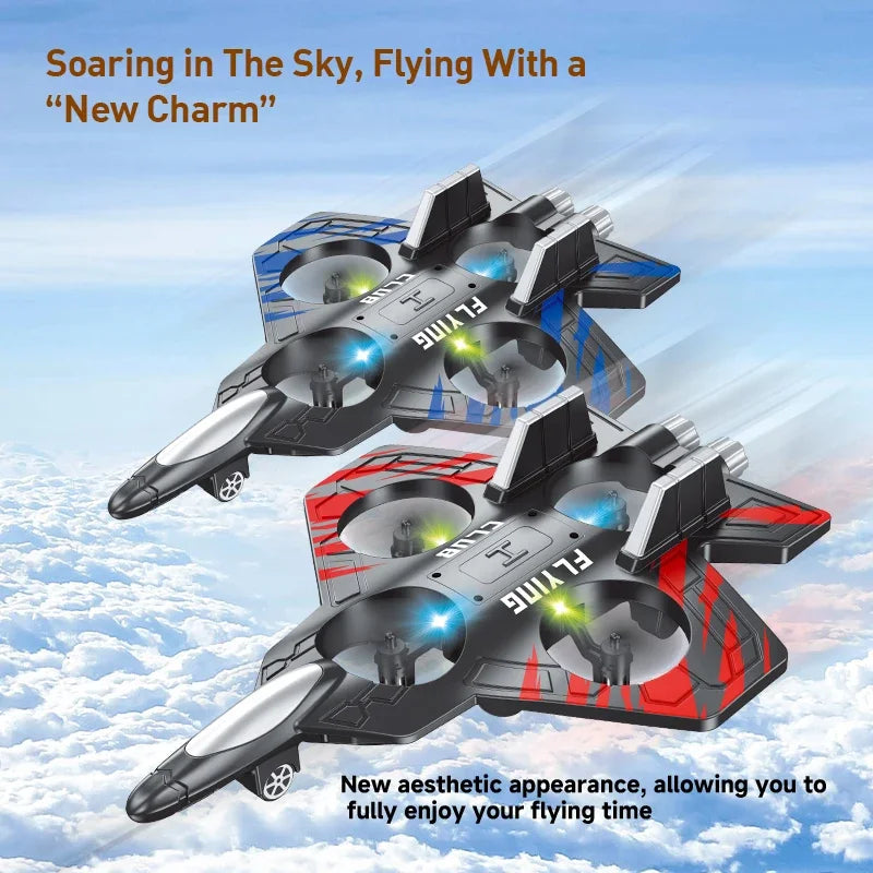 2.4G RC EPP Foam Fighter Plane with Stunt Features and LED Lights