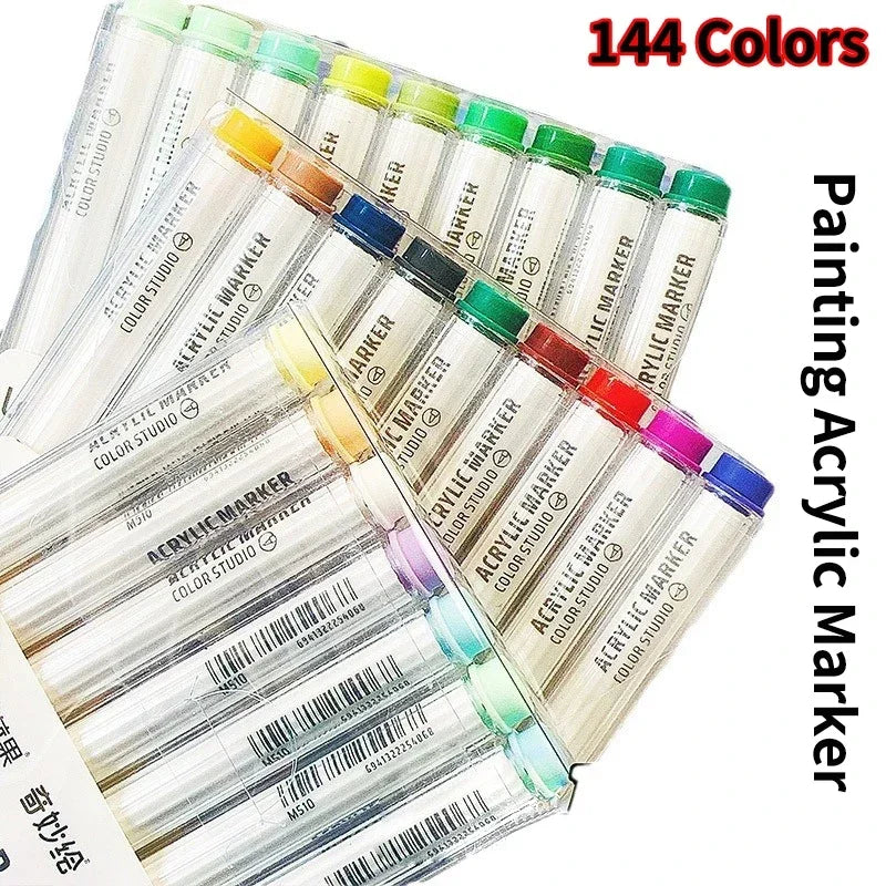 Languo 144/9 Colors Acrylic Paint Pens &ndash; Vibrant DIY Markers
