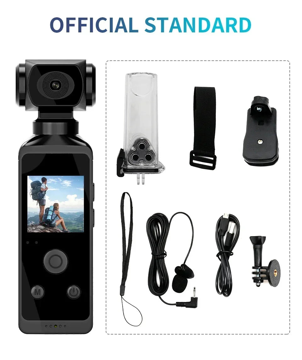DIXSG 4K Ultra HD Pocket Action Camera &ndash; 270 Degree Rotatable Design camera / With 64G Card
