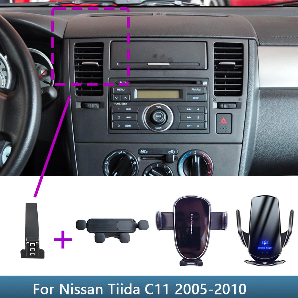 Nissan Tiida C11 Fäste Bas Bil Telefonhållare Trådlös