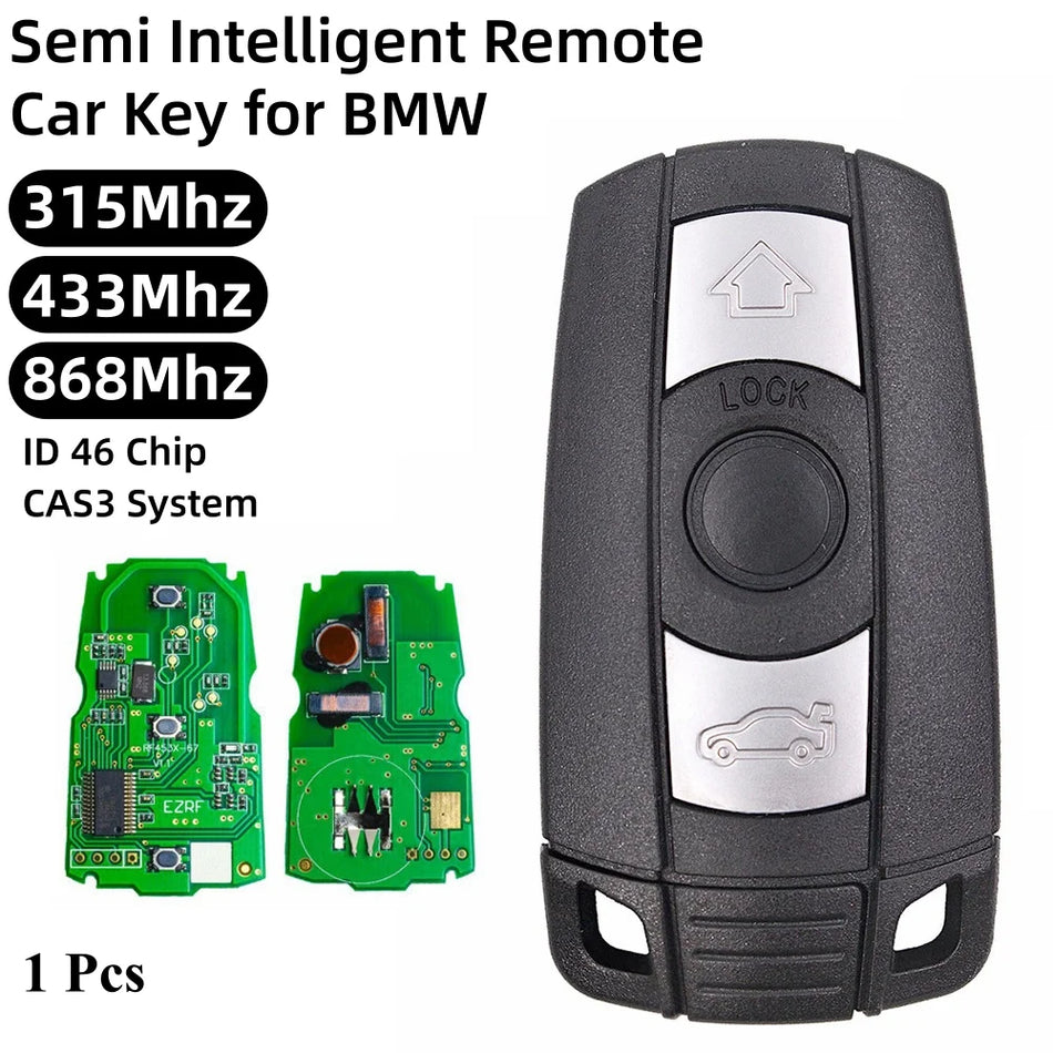 Llave Remota BMW CAS3 para X5 X6 E60 E90, 3 Botones, ABS Cobre 315/433/868MHz