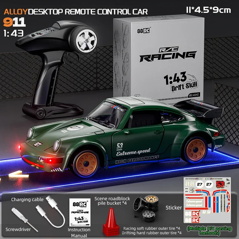 1:43 RC Drift Car With Gyro &ndash; High Speed 18 KMH For Kids green