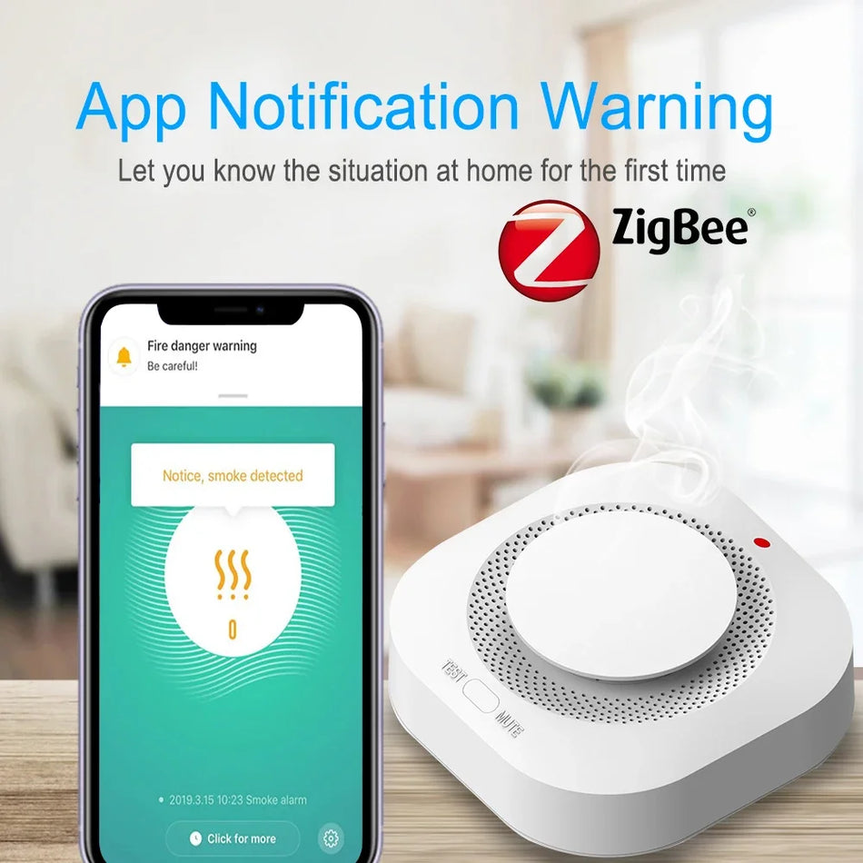 Tuya Smart Zigbee Smoke Detector &ndash; Wireless, App Ready