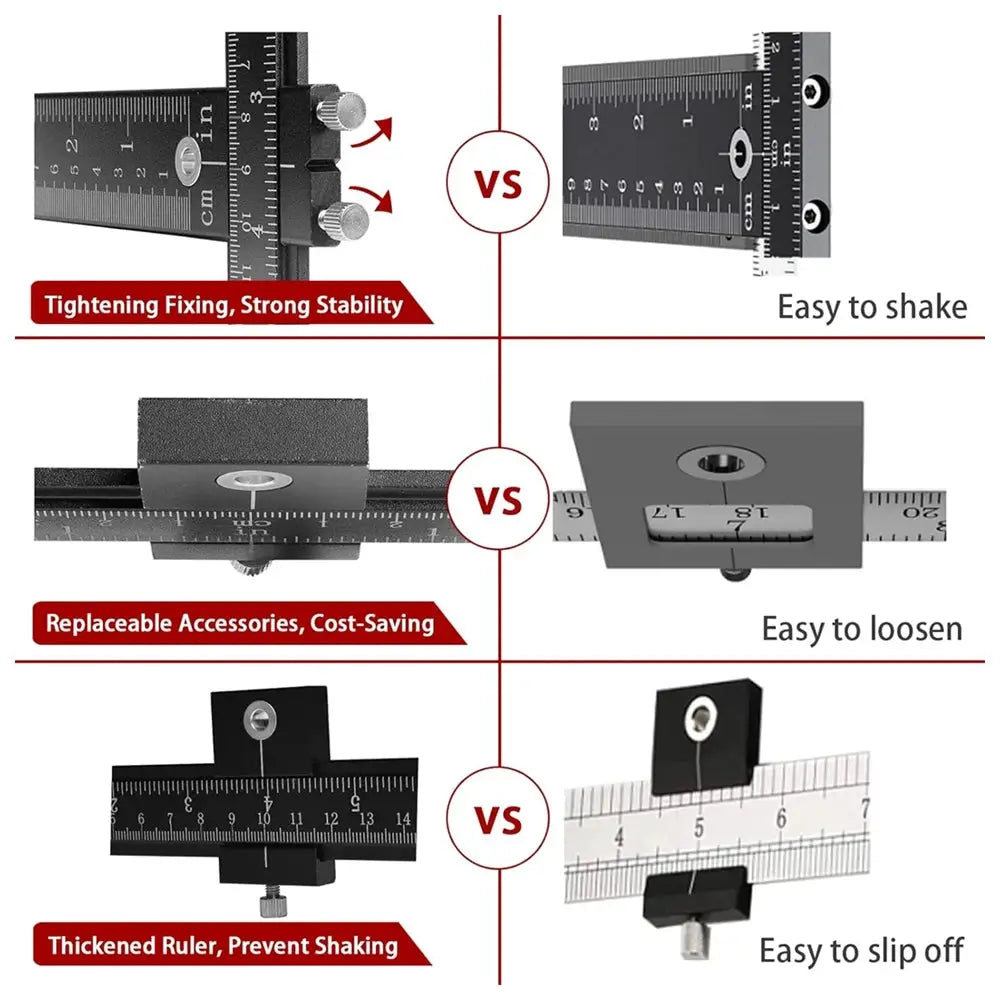 Cabinet Hardware Jig, Adjustable Drill Guide for Accurate Installation of Door and Drawer Front Handles and Knobs Punch Locator by InterCyprus Trading Ltd