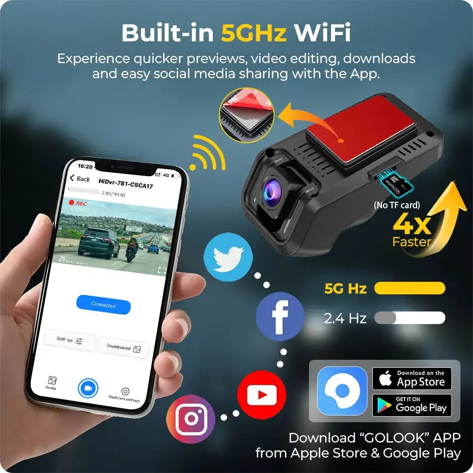 2K Full HD WiFi Dash Cam With Night Vision And Car DVR by InterCyprus Trading Ltd