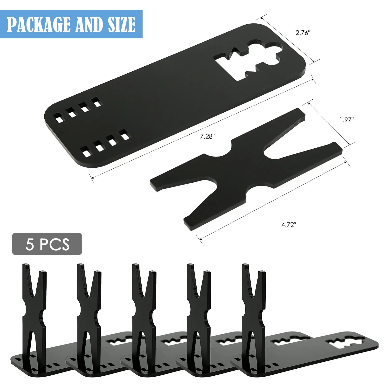 1QPJ2018BK Pistol Rack &ndash; Four Adjustable Slots to Fit Black 5 Pcs