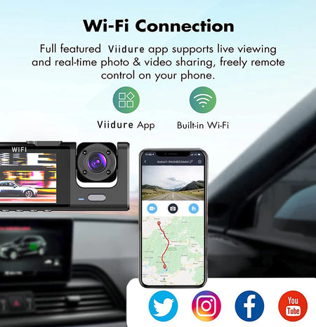 WiFi 3 Channel Mini Car DVR