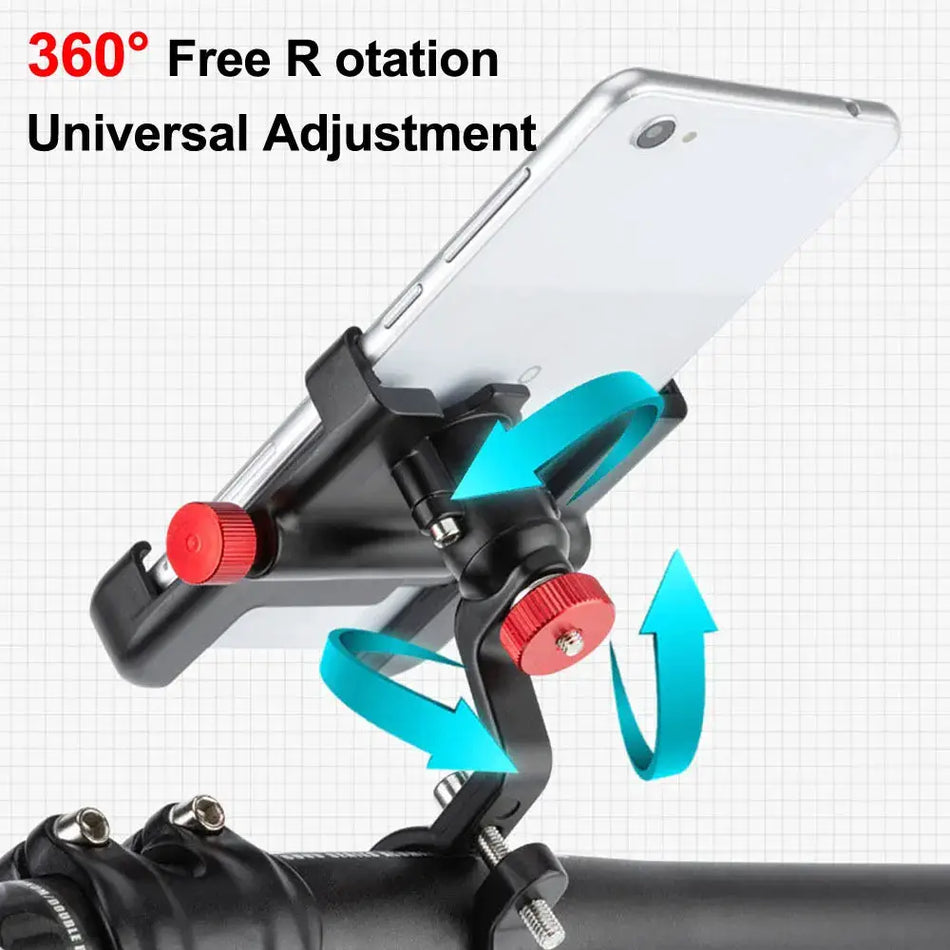 Aluminum 360 Rotatable Bike Phone Holder With Adjustable Grip For MTB by InterCyprus Trading Ltd