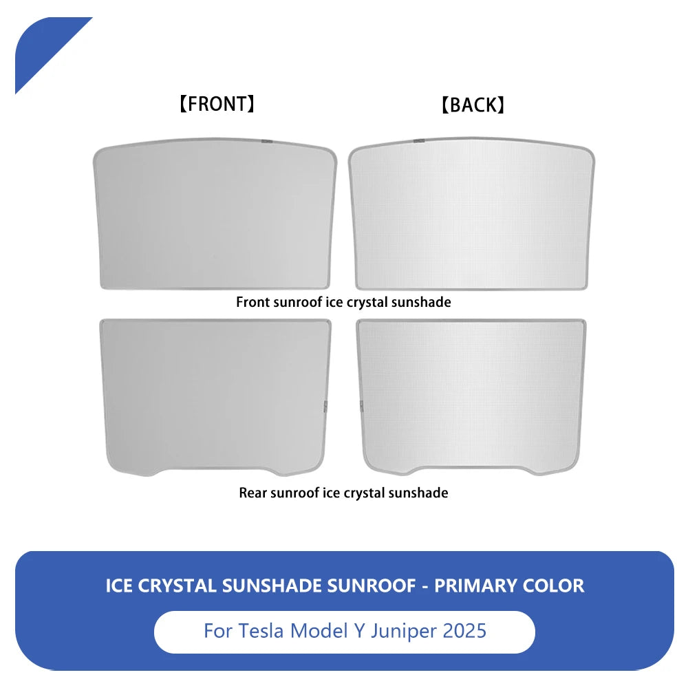 Tesla Model 3/Y Premium Ice Cloth Sunshade with Buckle for Glass Roof MY Juniper Grey