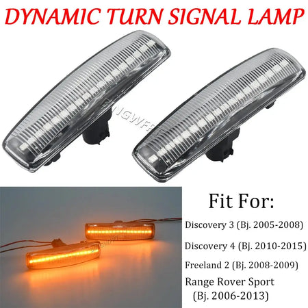 LED Dynamic Side Marker Light for Land Rover Discovery 3& 4 Freeland 2 Range Rover Sport LED Side Indicator Blinker Turn Lamp by InterCyprus Trading Ltd