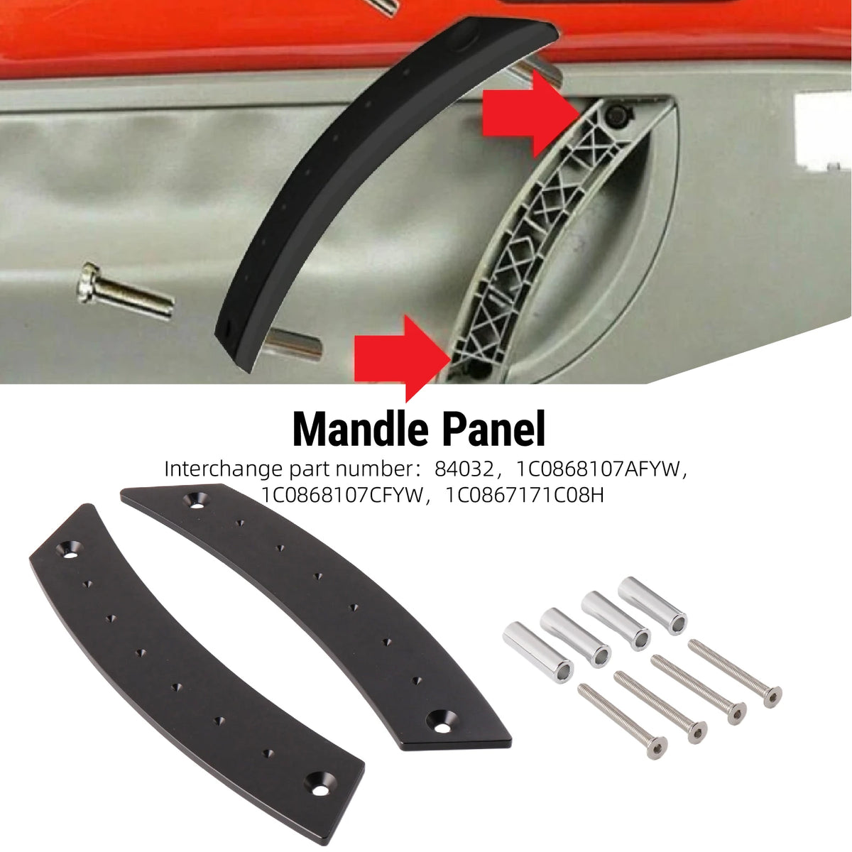 Interior Door Pull Handles Aluminum for VW Beetle 1998-2010 by InterCyprus Trading Ltd