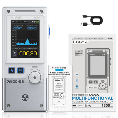 FNIRSI GC-03 3-in-1 Environment Detector &ndash; Multi-Function Safety and Radiation Tester GC-03 White