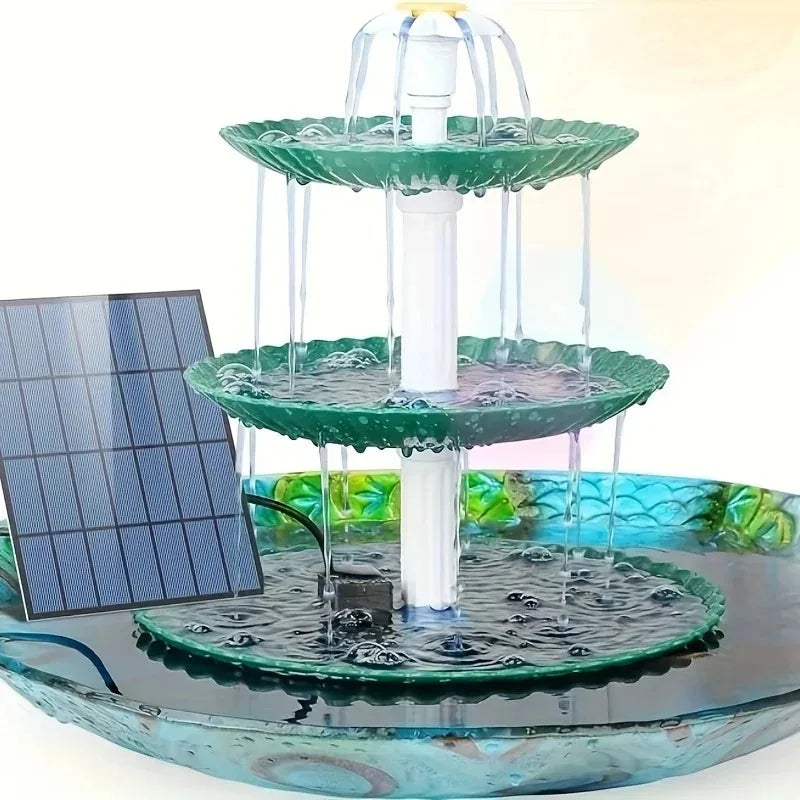 3.5W Outdoor Solar Fountain &ndash; Three Tier Ripple Design