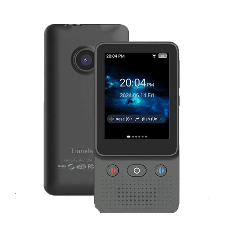 T21 Offline Portable Audio Translator - 138 Languages, Real-Time Voice AI &amp; Photo Translator black