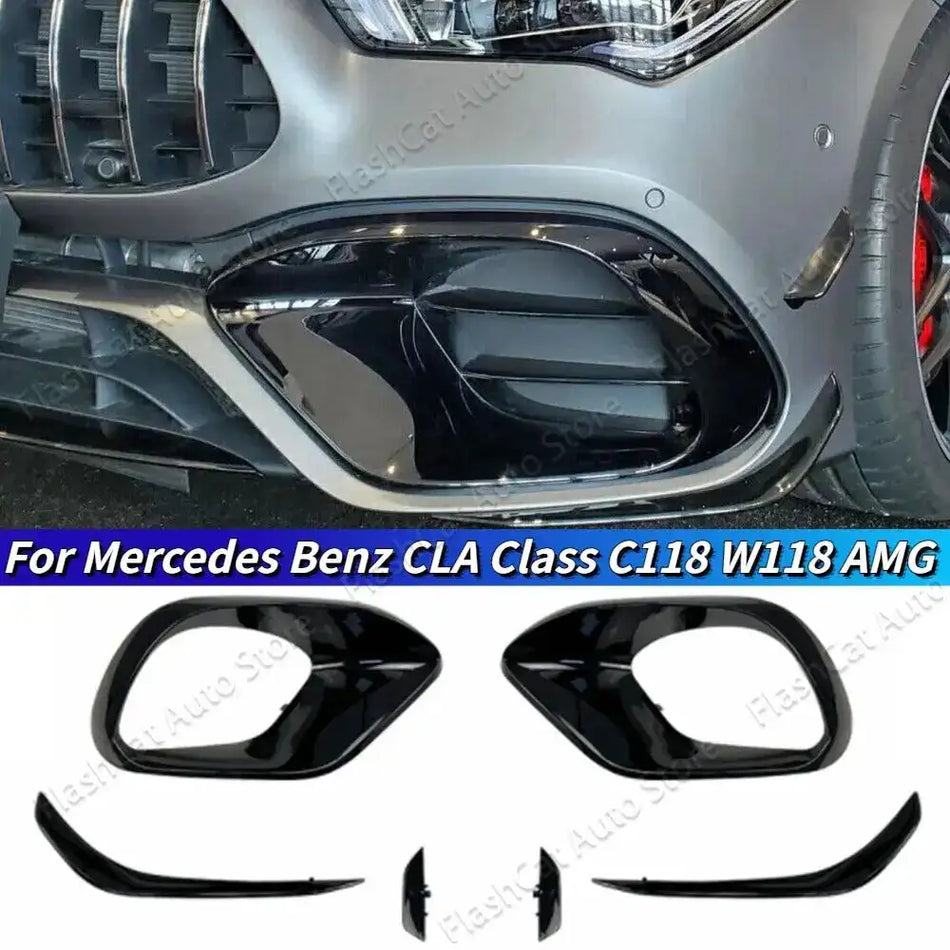 Mercedes Benz C118 CLA45 AMG Paraurti Anteriore Splitter Canard