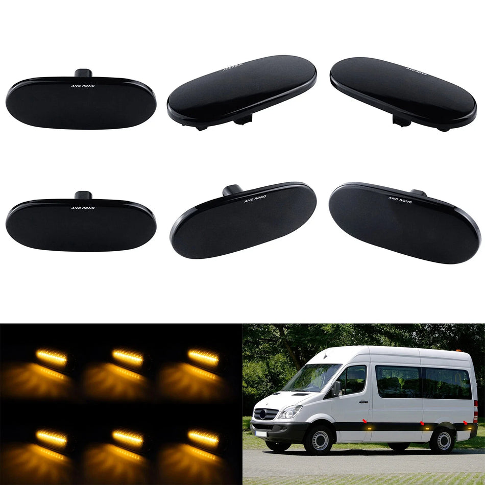 LED-Seitenmarkierungslicht mit rauchigem Glas für Mercedes Sprinter 906 VW Crafter 2E LCI