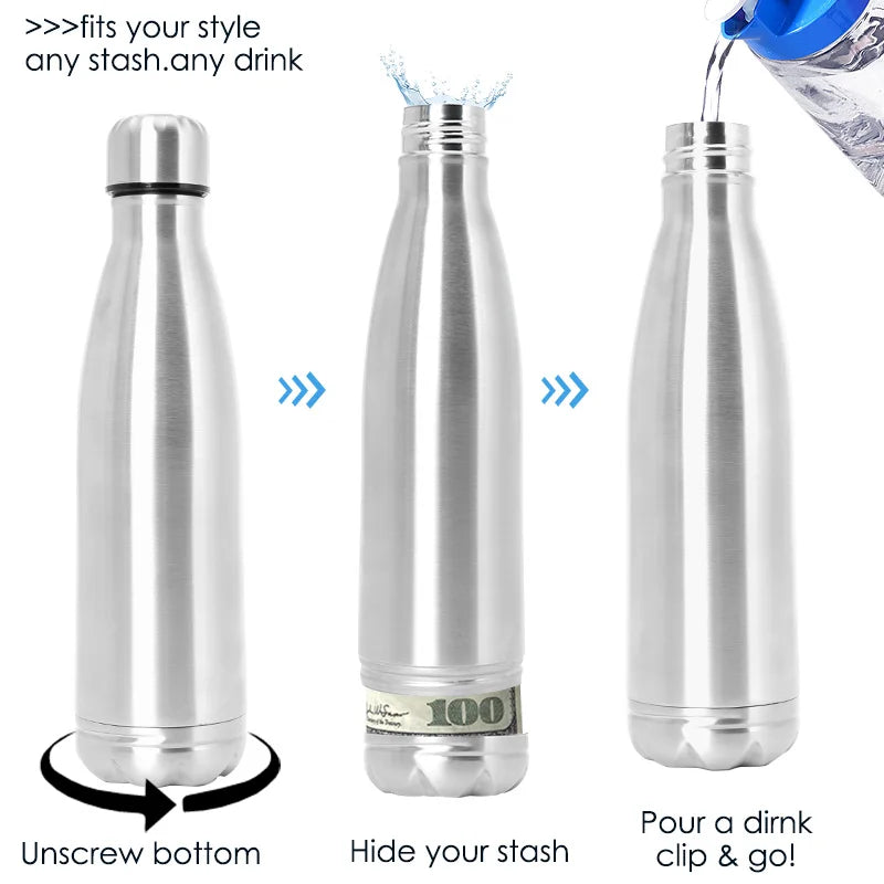 Secret Hidden Safe Water Bottle &ndash; Diversion Stash For Cash
