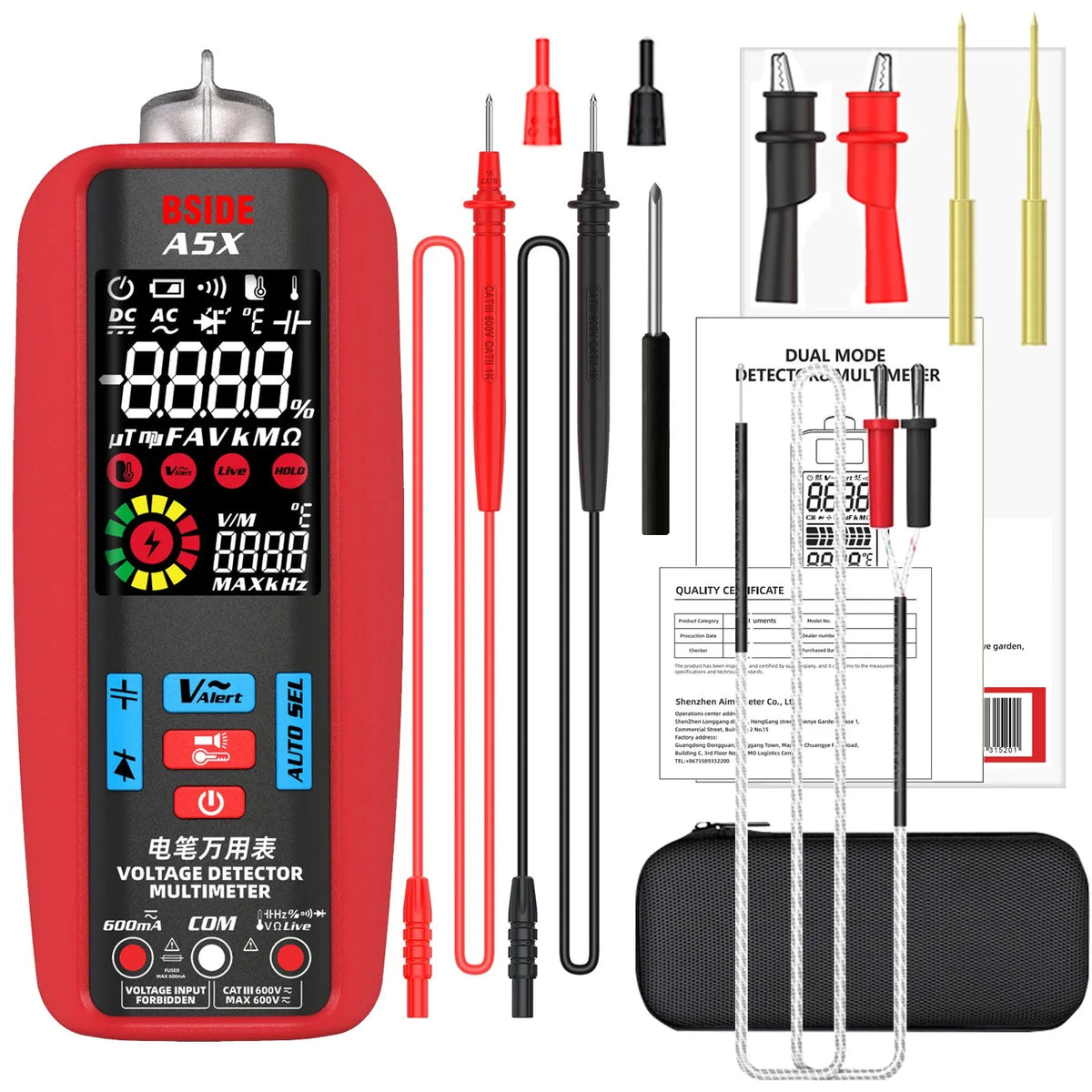BSIDE A5 A5X Digital Multimeter USB Tester &ndash; NCV Detection A5X Tool Kits / CHINA