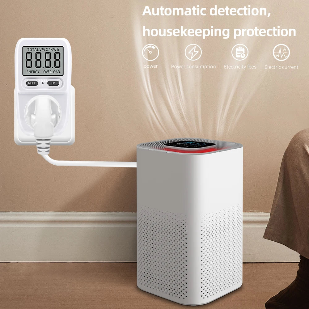 Power Meter Wattmeter LCD Energy Meter EU Plug &ndash; Digital