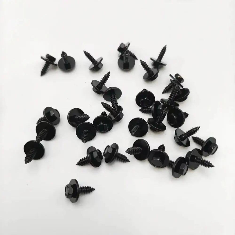 Hex Head Bolts With Washers Black ST4.8x16 For BMW 1 3 5 X1 X3 X5 by InterCyprus Trading Ltd