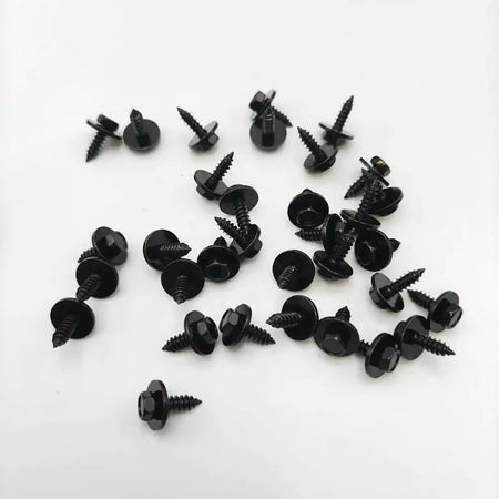 Hex Head Bolts With Washers Black ST4.8x16 For BMW 1 3 5 X1 X3 X5 by InterCyprus Trading Ltd