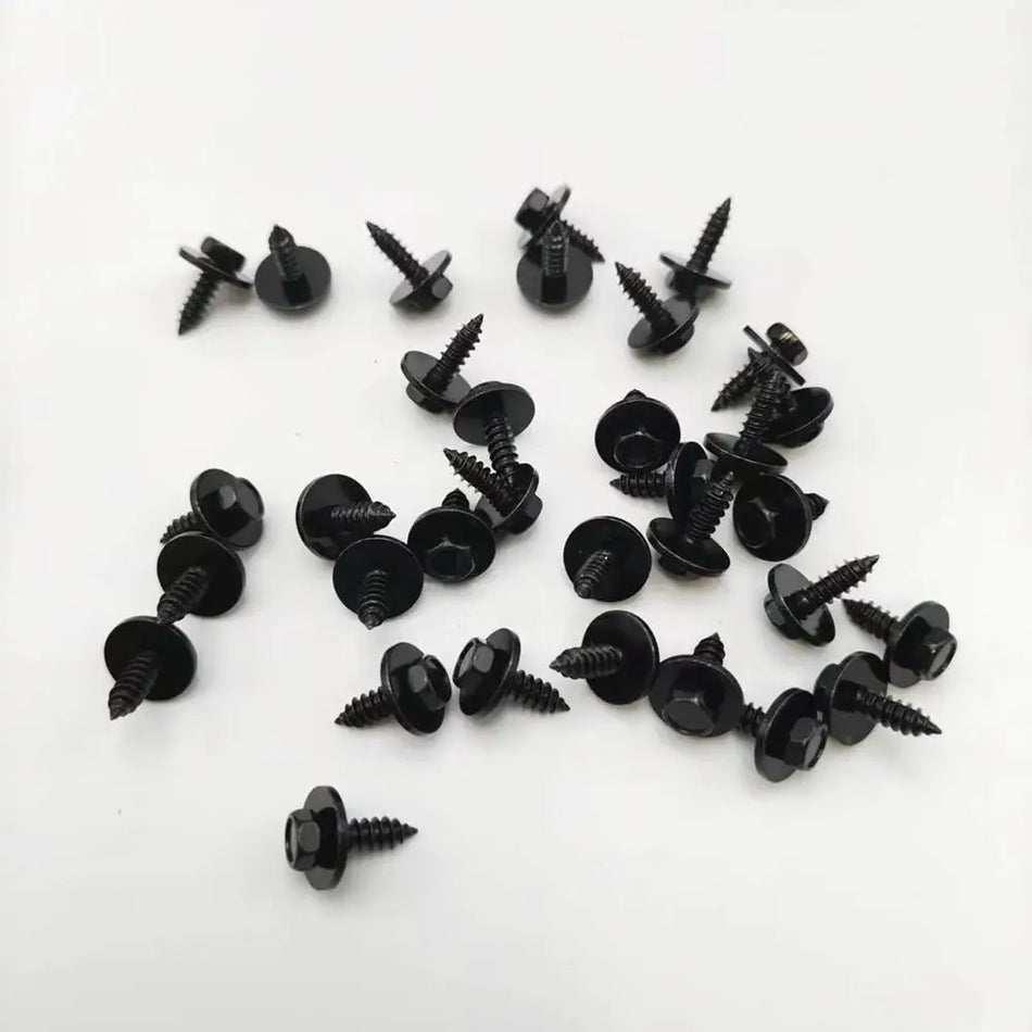 Hex Head Bolts With Washers Black ST4.8x16 For BMW 1 3 5 X1 X3 X5 by InterCyprus Trading Ltd