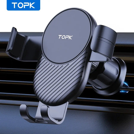 TOPK Universal Car Phone Holder, Hands Free Air Vent Mount for Car, Cell Phone Stand Compatible with iPhone & Android Smartphone by InterCyprus Trading Ltd