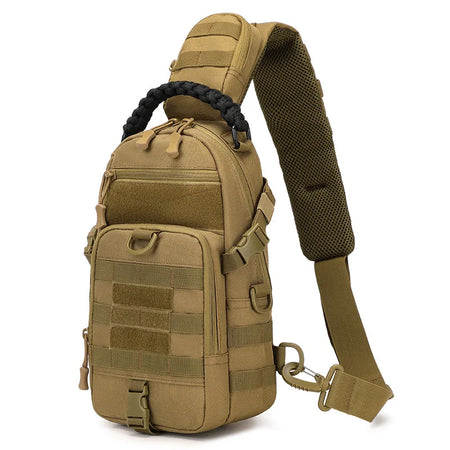 Tactical MOLLE Chest Bag for Outdoor Sports and Travel Khaki