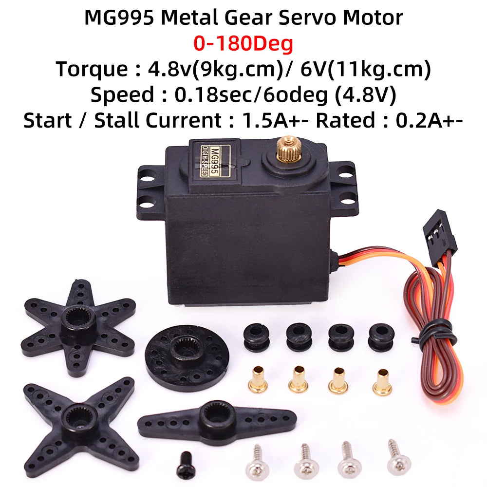 MG995 MG996r SG90 9g MG90s Servo Motor Set &ndash; Precision Performance for RC Aircraft MG995 180 Metal