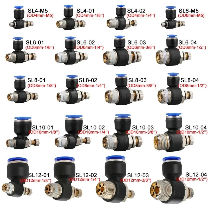 5PCS SL Type Fast Connection Pneumatic Fitting &ndash; High-Speed Air Regulation