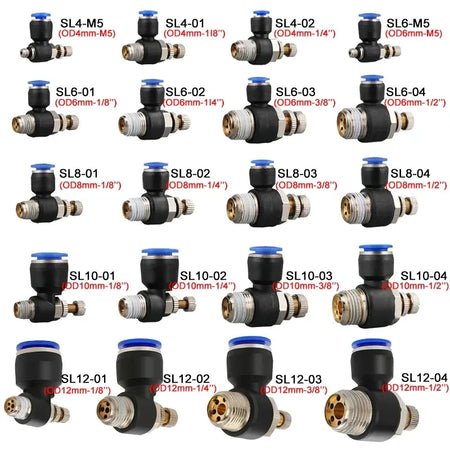 5PCS SL Type Fast Connection Pneumatic Fitting &ndash; High-Speed Air Regulation