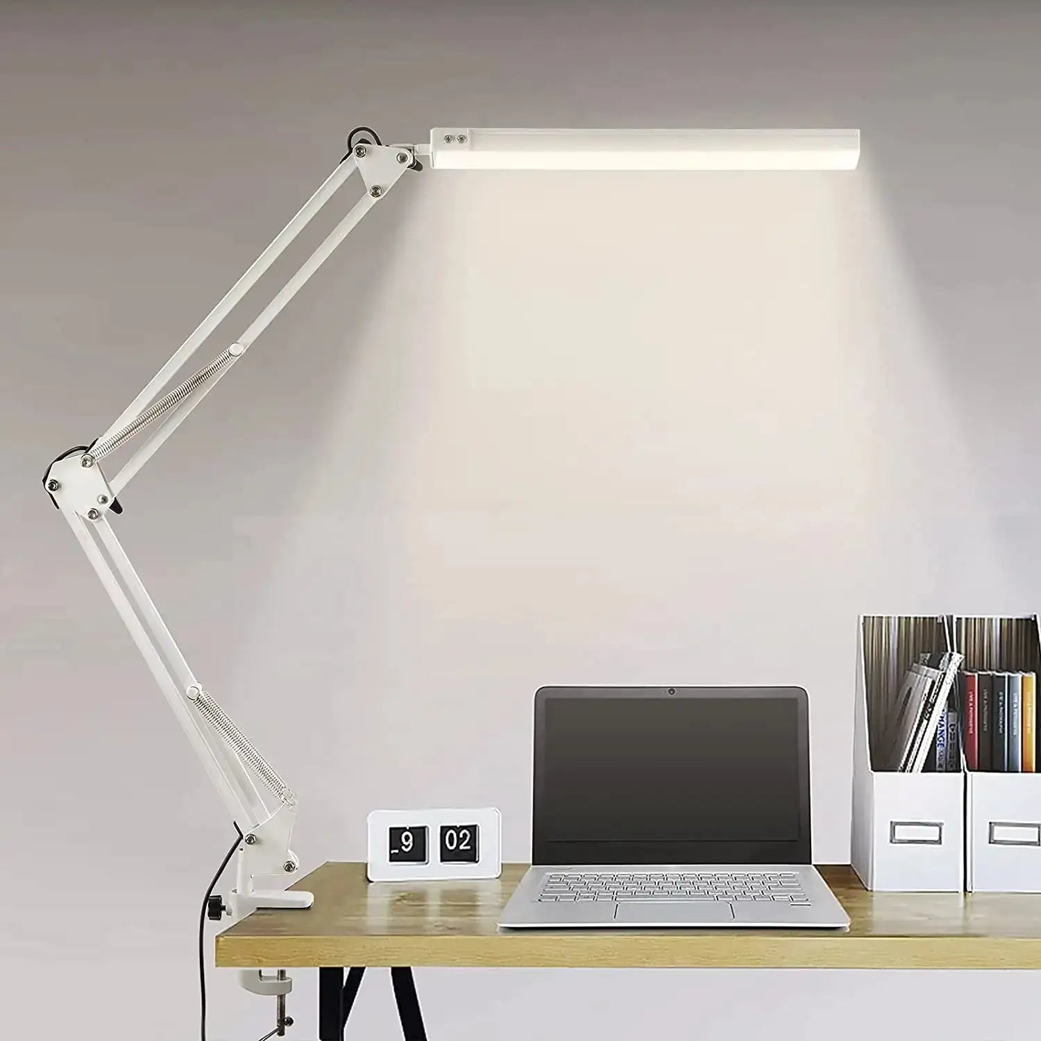 LED Desk Lamp With Clamp USB Charging Port Dimmable 3 Modes
