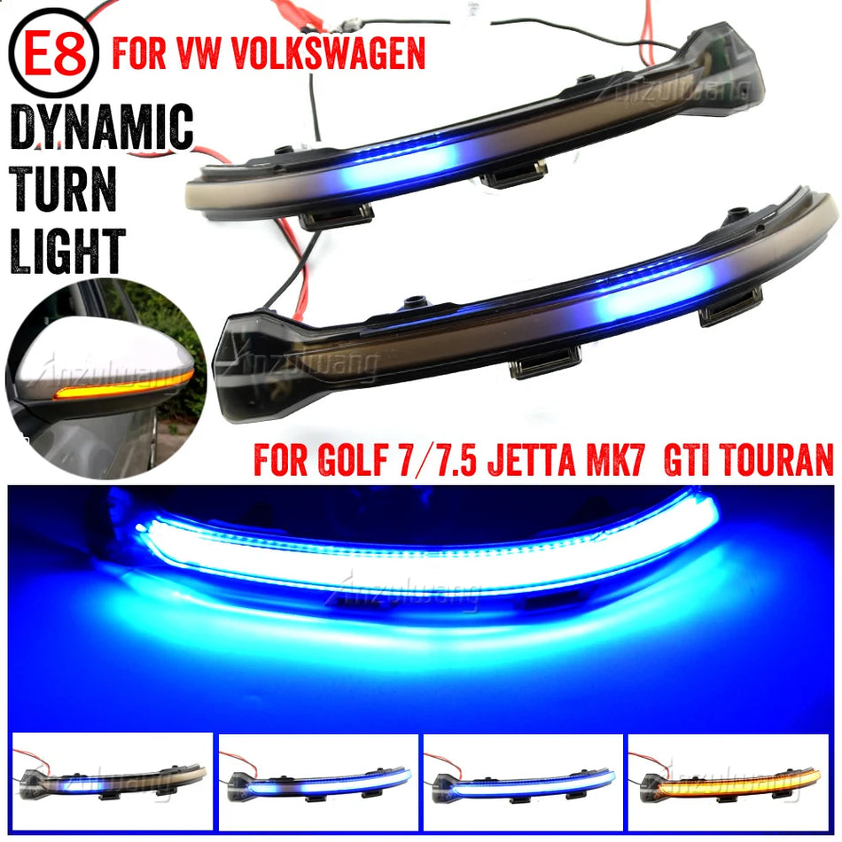 2 Pcs indicadores de señal de giro en el espejo lateral LED para VW Golf 7 MK7 7.5 dinámico