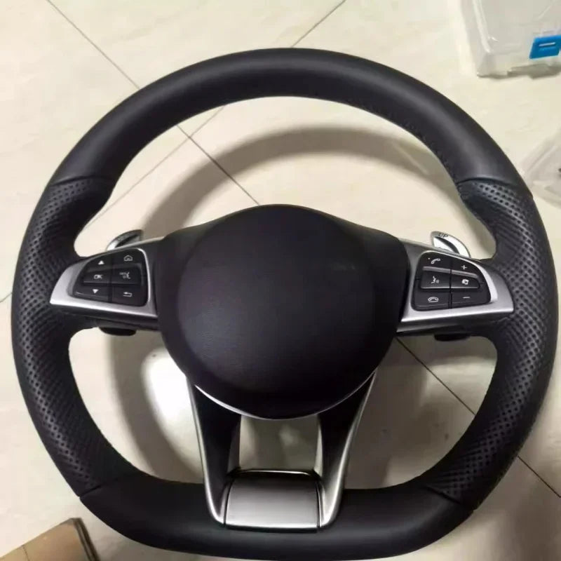 Калъф за волан с ръчно шита кожа за Mercedes-Benz C180L GLA260 CLA200 E300 C200L