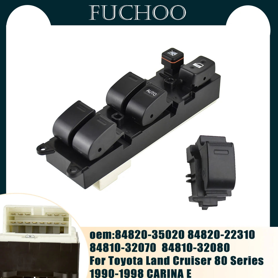 Interruptor de Control Maestro de Ventanas Eléctricas ABS para Toyota Land Cruiser 80 Series 84820-35020 1990-1998