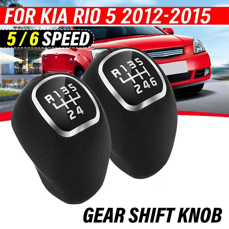 Gear Shift Knob for Kia Rio 5 5/6 Speed PU Leather ABS Plastic Black Finish Durable Non Slip