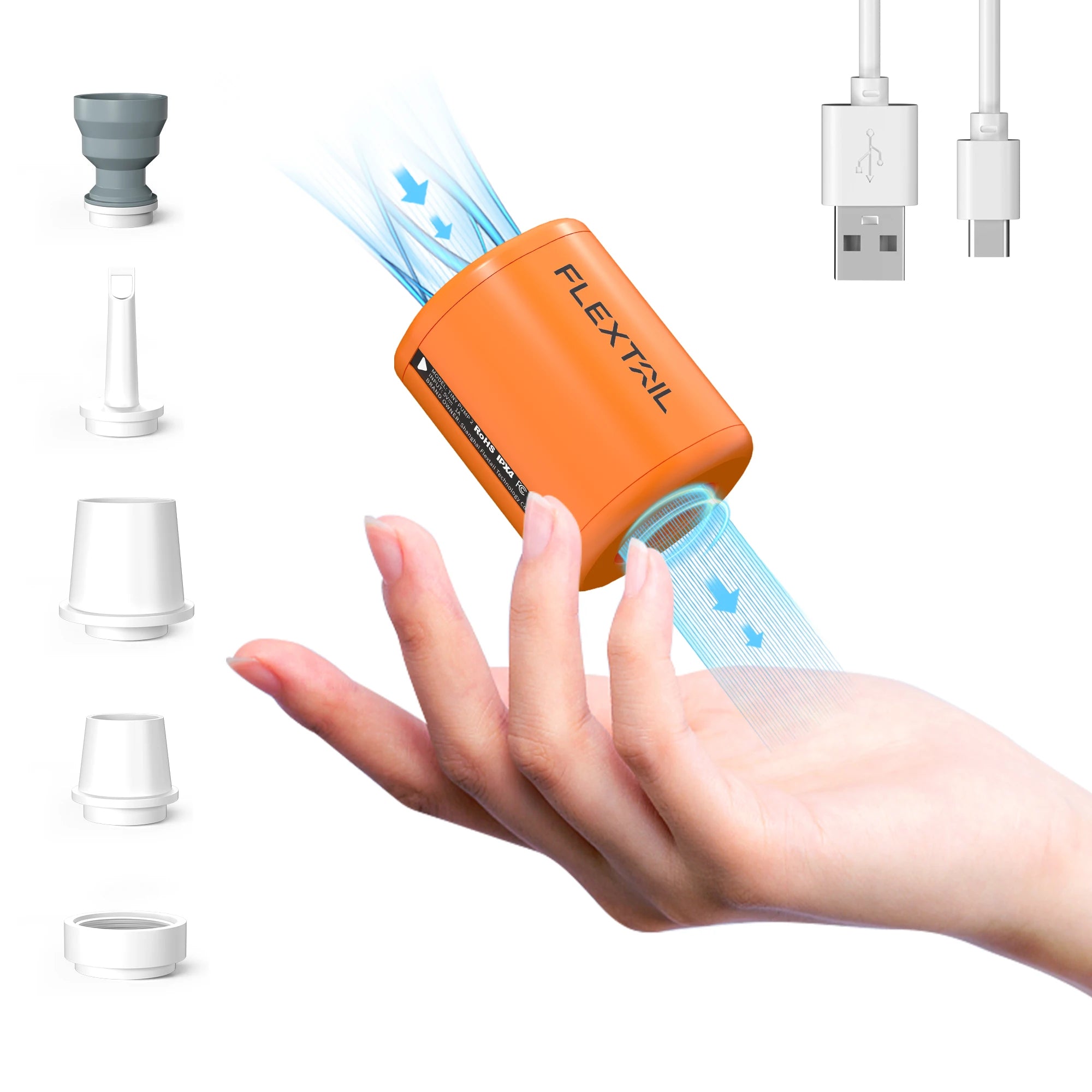FLEXTAIL TINY PUMP 2 &ndash; Fast Inflation for Outdoor Adventures Orange